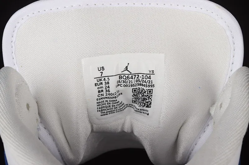 All categories Air Jordan Jordan series basketball shoes Air Jordan 1 Mid G version pure original Air Jordan 1 Mid AJ1 Joe 1 KFC blue China basketball shoes BQ6472-104